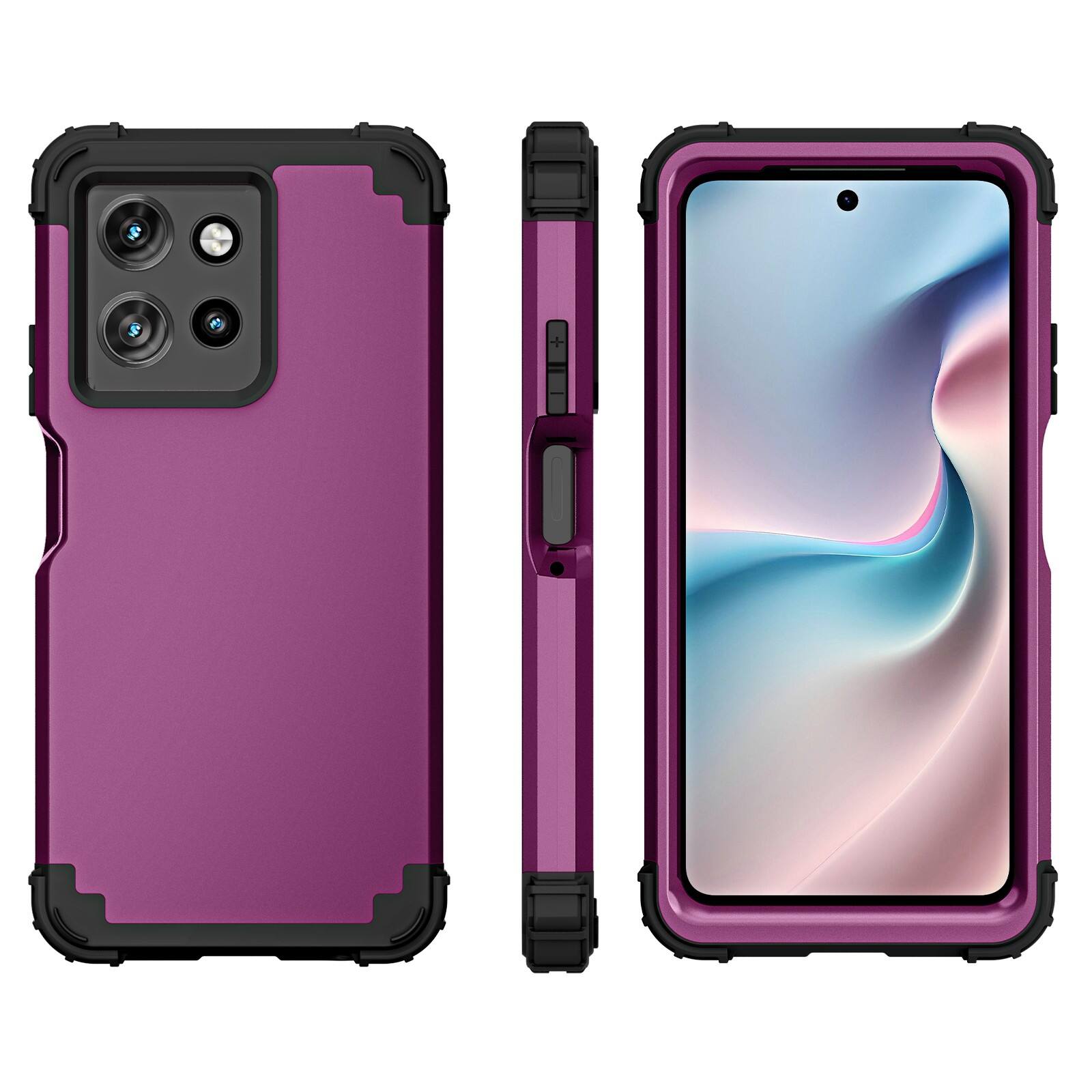 Angle. UUCOVER - Rugged Protective Case for Motorola Moto G Play 2026, Shockproof Silicone+PC Case Heavy Duty Back Cover - Purple.