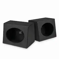 Front. QPower - Q Power Q-Bomb QTW6X9 6x9" Car Wedge Speaker Boxes with Bedliner Spray, Pair - Black.