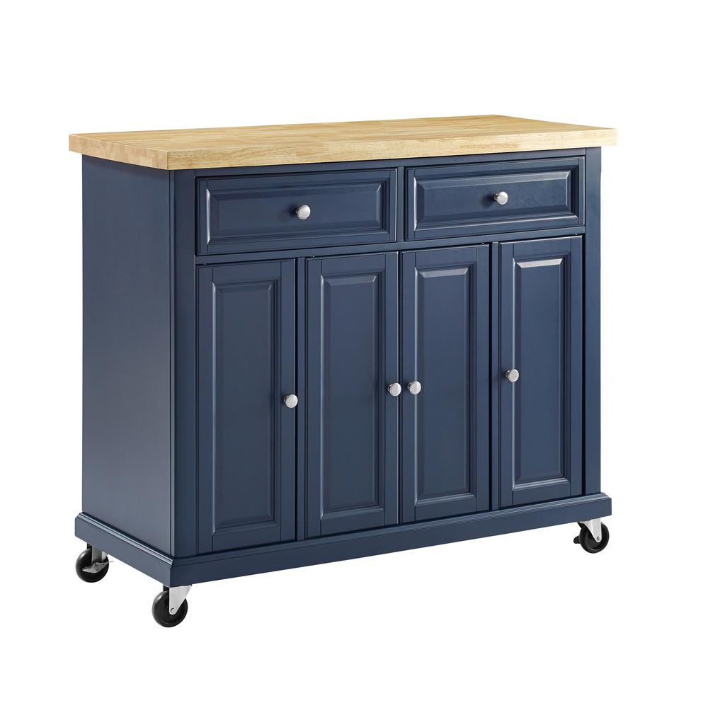 Angle. Crosley Furniture - Madison Kitchen Cart - Navy.