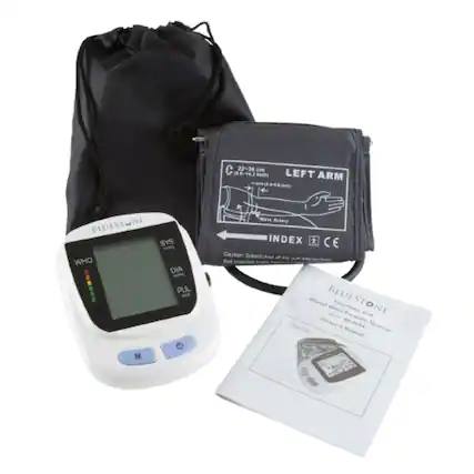 C 22-36 cm (8.6-14.2 in)
LEFT ARM
BLUESTONE
Main Artery
INDEX
CE
Caution: Substitution of the cuff may affect the accuracy of the measurement.
BLUESTONE
Digital Blood Pressure Monitor
Model: BP-3184
Presser Manual