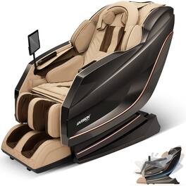 HARISON - HR-711 3D Electric Massage Chair with 10.1" Touch Screen, Voice Control, Full-Body Airbags, 331 lb Capacity - Beige