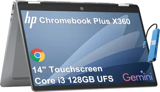 hp Chromebook Plus X360
14" Touchscreen
Core i3 128GB UFS
Gemini