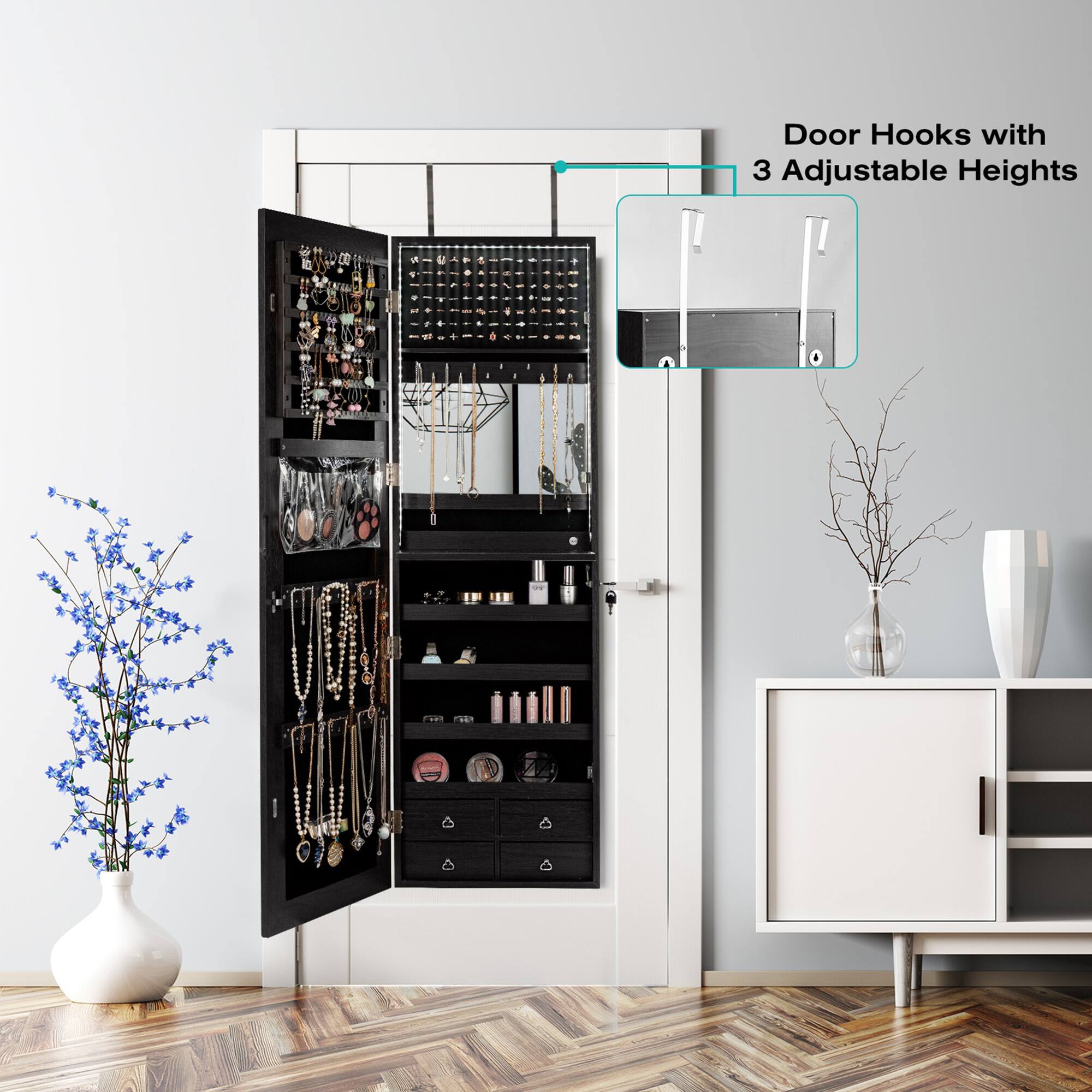 Door Hooks with 3 Adjustable Heights