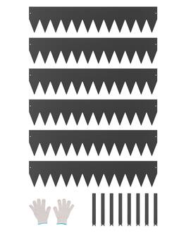 VEVOR - Steel Landscape Edging, 6 Packs 40 x 8 in Rust-Resistant Metal Landscape Edging, Bendable Garden Edging Border - Black