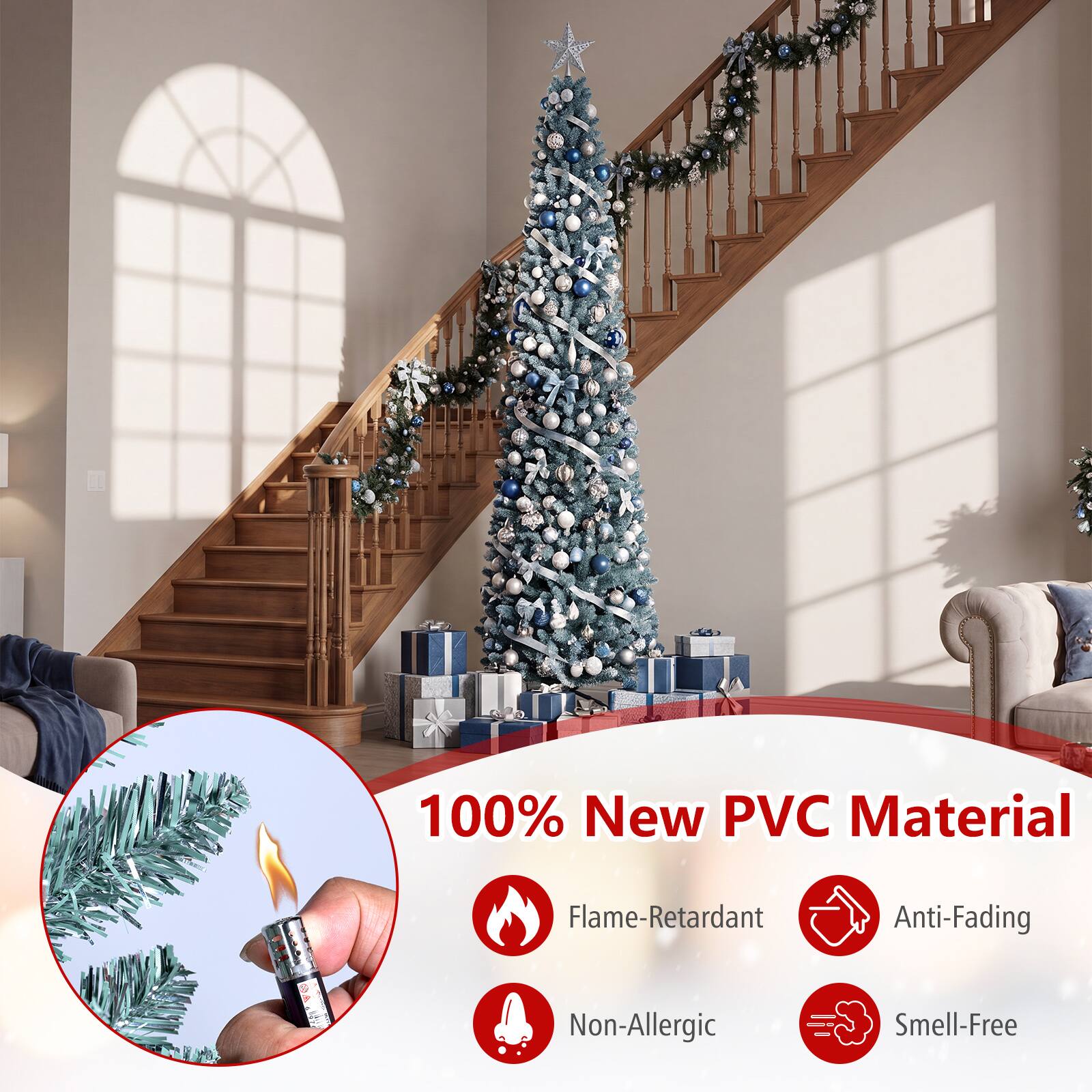 100% New PVC Material  
Flame-Retardant  
Anti-Fading  
Non-Allergic  
Smell-Free