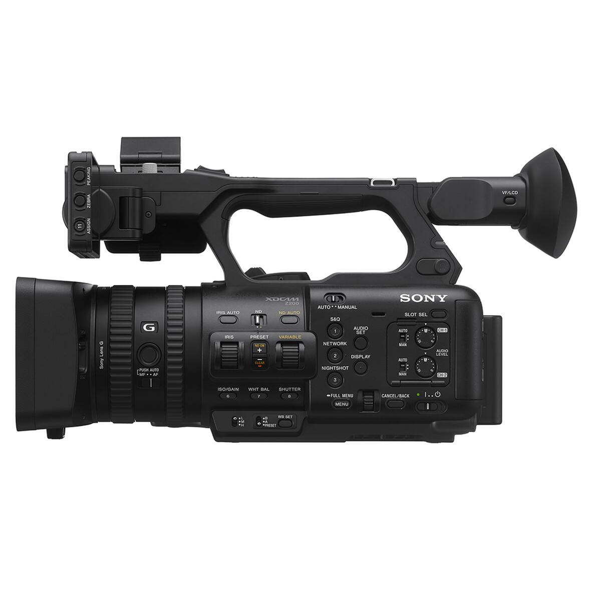 PEARING ZEBRA ASSION  
WF/LCO  
Lens Sony  
G POSH OTEA AF  
AUTO RS  
XDCM 2200 NO NO AUTO PRESET VARIABLE NO-OK + CLUB  
U AUTO MANUAL S&Q AUDIO 1 SET NETWORK 2 DISPLAY NIGHTSHOT 3  
SONY SLOT SEL AUTO P C+1 MAI UDO LEVEL AUTO to 9 MAX CM7  
SO/GAIN WHT BAL SHUTTER ) ! a  
FULL MENU MENU  
CANCEL/BACK  
I  
L  
1 VS GET AL PRESET