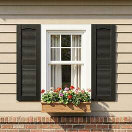 Kadyn - Decorative Faux Shutters, Sturdy, Hassle-Free Design for Indoor & Outdoor Use, 14"x31" - Black