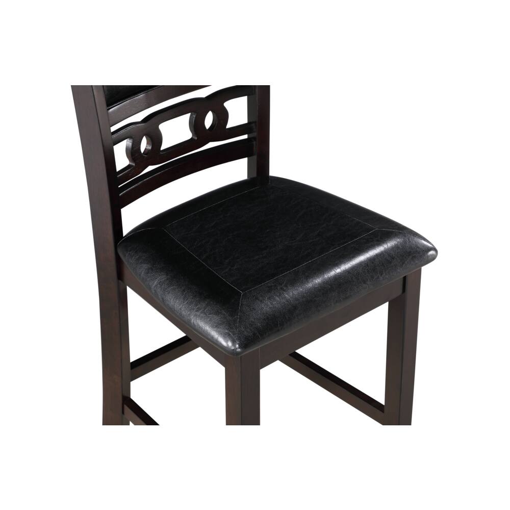 Alt View 2. New Classic Furniture - Furniture Gia Solid Wood Counter Chairs in Ebony Black (Set of 2) - Black.