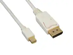 Front. Cable Leader - Mini DisplayPort to DisplayPort Cable, 4K 60Hz Latching Male to Male for MacBook, Surface to Monitor - White.
