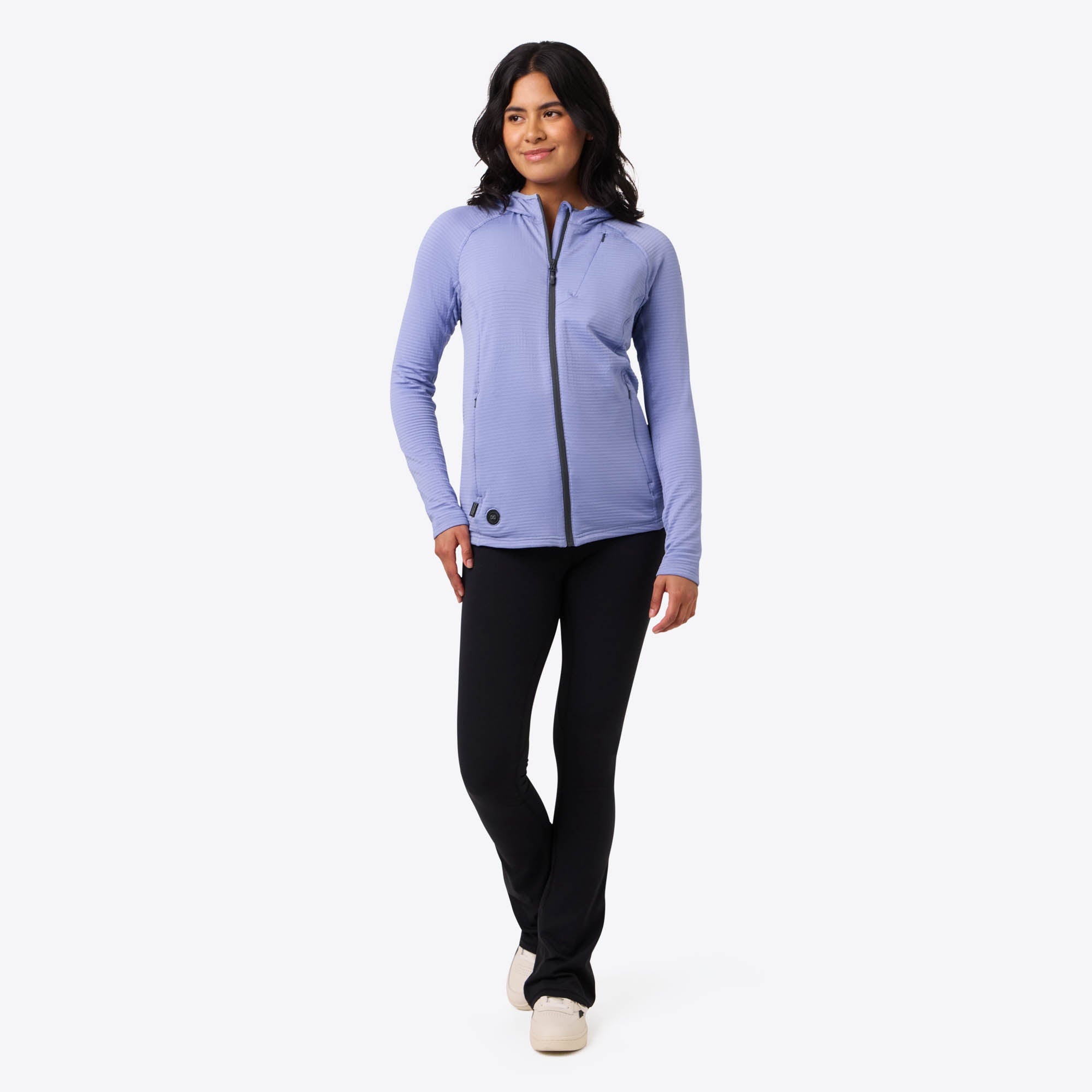 Alt View 2. Mobile Warming - Women's Element Mid-Layer Full Zip Heated Hoodie - Periwinkle .