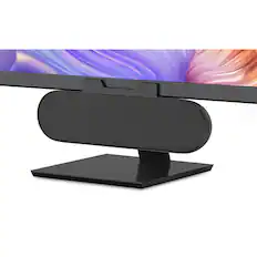 Front. Dazzed Corner - Single USB Computer Speaker with Volume Control, Clip-On, USB-C Adapter - Black.