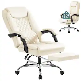 Homall - Home Office Chair Adjustable Executive Chair With Ergonomic High Back Cushion Lumbar Back Support Computer Desk Chair - White