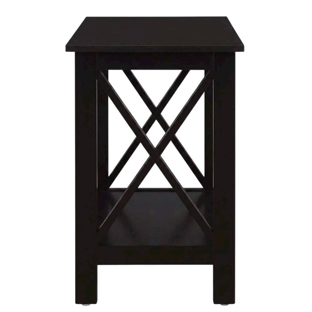Angle. FurniFact - Wooden End Table with Shelf - Espresso.
