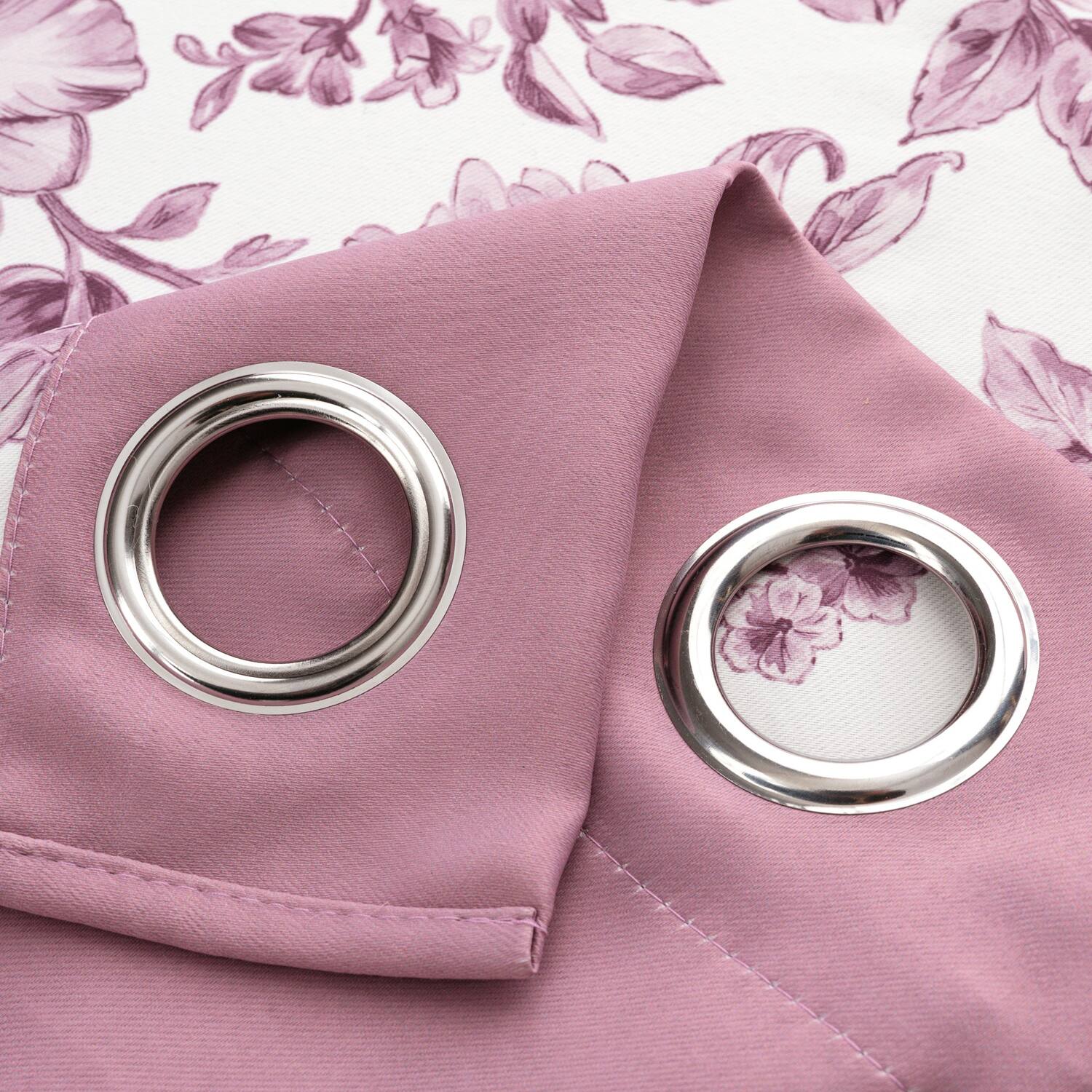 Alt View 1. Olivia Gray - Olivia Gray 100% Polyester 190 GSM Eloise Reversible Blackout Grommet Curtain Panel 54" x 90" Purple - Purple.