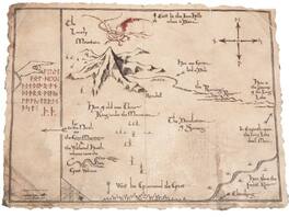 Weta Workshop - Prop Replica - The Hobbit Trilogy - Thorin's Map Parchment Art Print - Multicolor