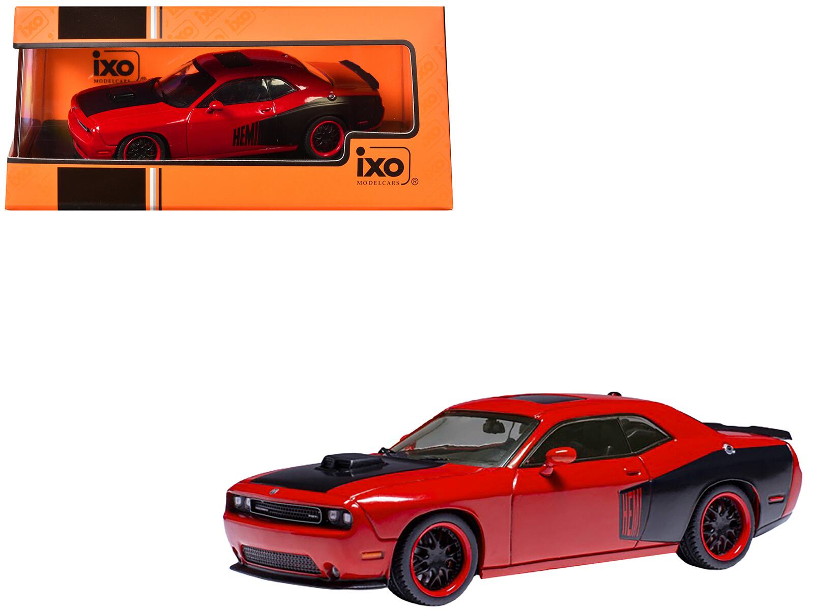 2009 Dodge Challenger SRT8 Red with Black Accents 1/43 Diecast Model Car by IXO Models