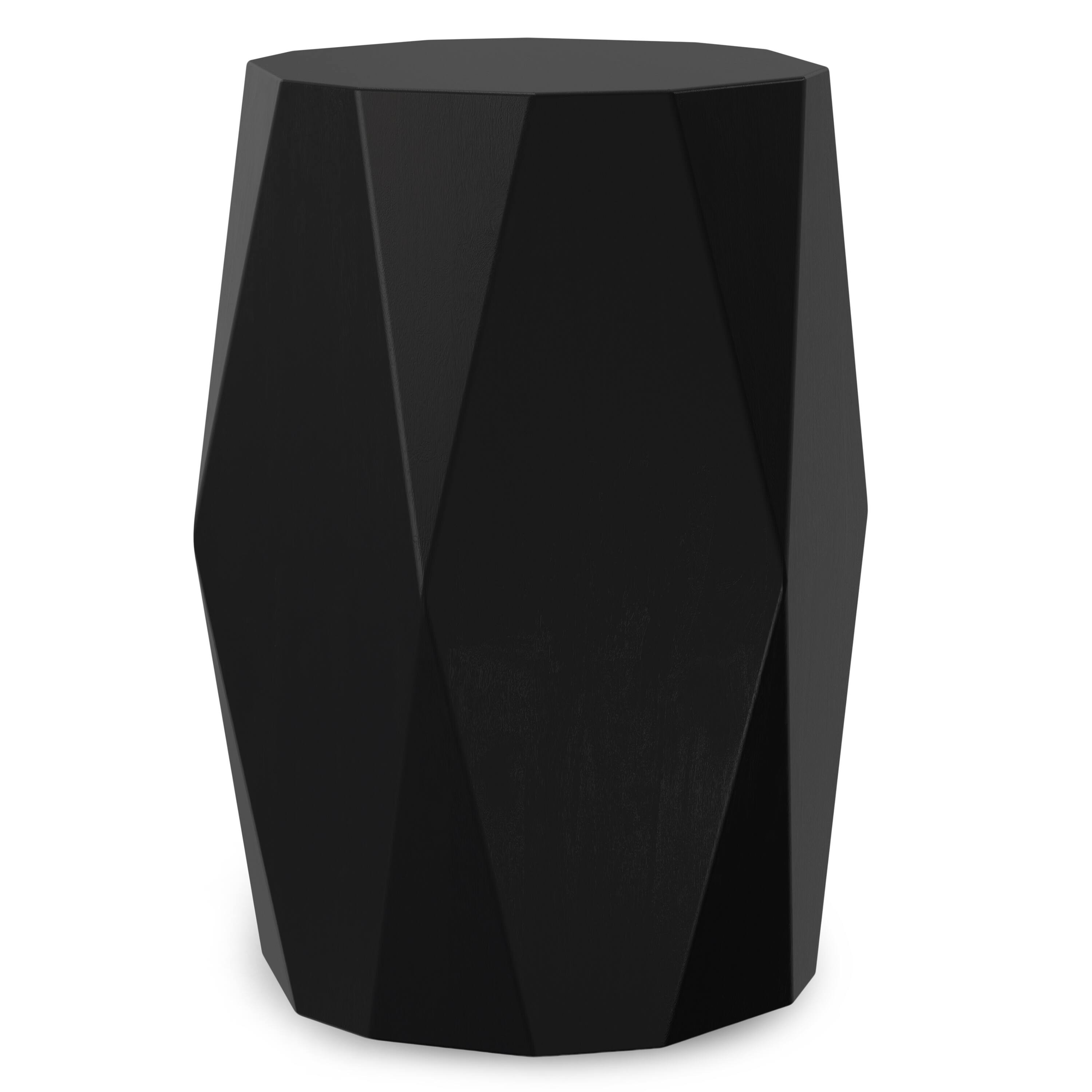Front. Simpli Home - Judson 15 inch Wide Solid Mango Contemporary End Table in Black, Assembled - Black.