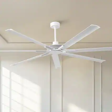 Front. Parrot Uncle - 100" Indsutrial White Extra Larger Commercial Ceiling Fan with Remote - White.