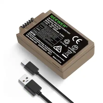 Model: BATTERY NEEWER WITH TYPE-C POWER PORT
Address Manufacturer:
7.6V EN-EL25
TYPE-C
1250mAh
9.5Wh
Li-ion
Made in China
CAUTION:
Do not crush, puncture, or expose to excess heat.
Do not short circuit.
Do not expose to fire or discard in fire.
Do not use with unauthorized charger.
www.neewer.com
CE
PS
2INP5 32/41
2311