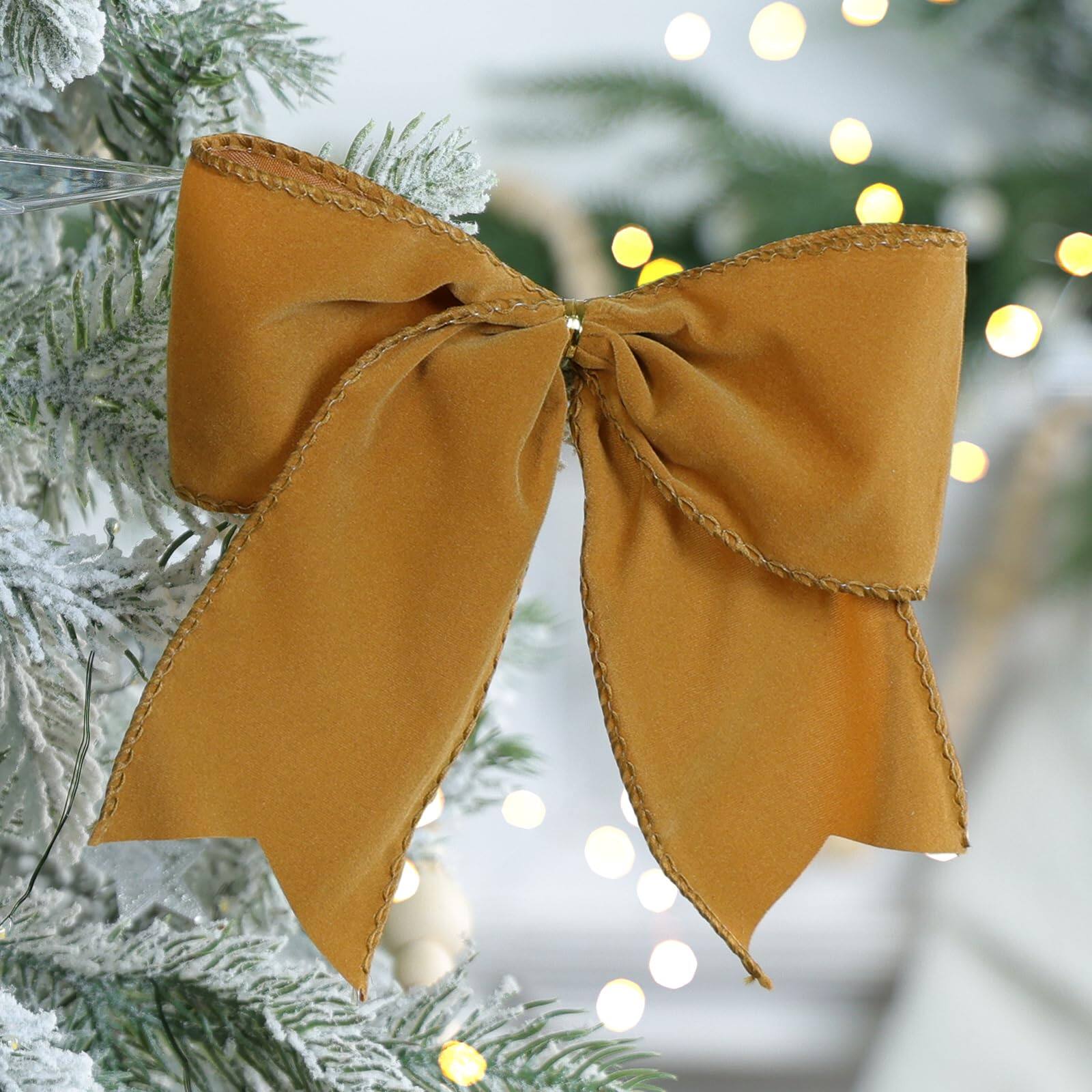 Stylel Star 18pcs Vintage Red Christmas Bows Decor 6 Inch Cozy Rustic ...