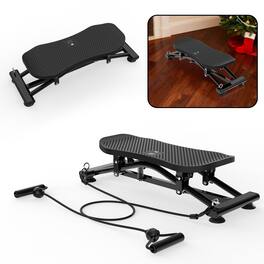 Anysun - Sliding Ski Simulator with Resistance Bands - Indoor Full-Body Cardio Machine, Non-Slip Base for Home Core & Leg Workout - Black