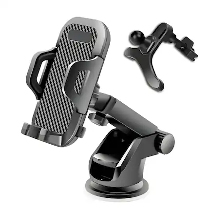 Front. Kitcheniva - 360° Universal Cell Phone Mount Holder Car Stand Windshield - Black.