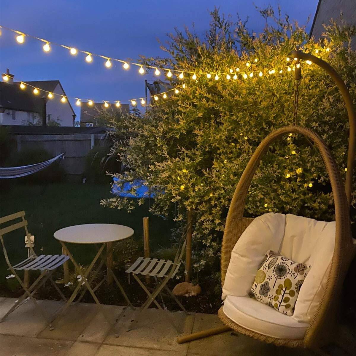 Alt View 2. Lepro - 16.4ft 50-Bulbs LED Globe String Light, Battery Powered with Remote, for Garden Patio Wedding Christmas Tree Party.