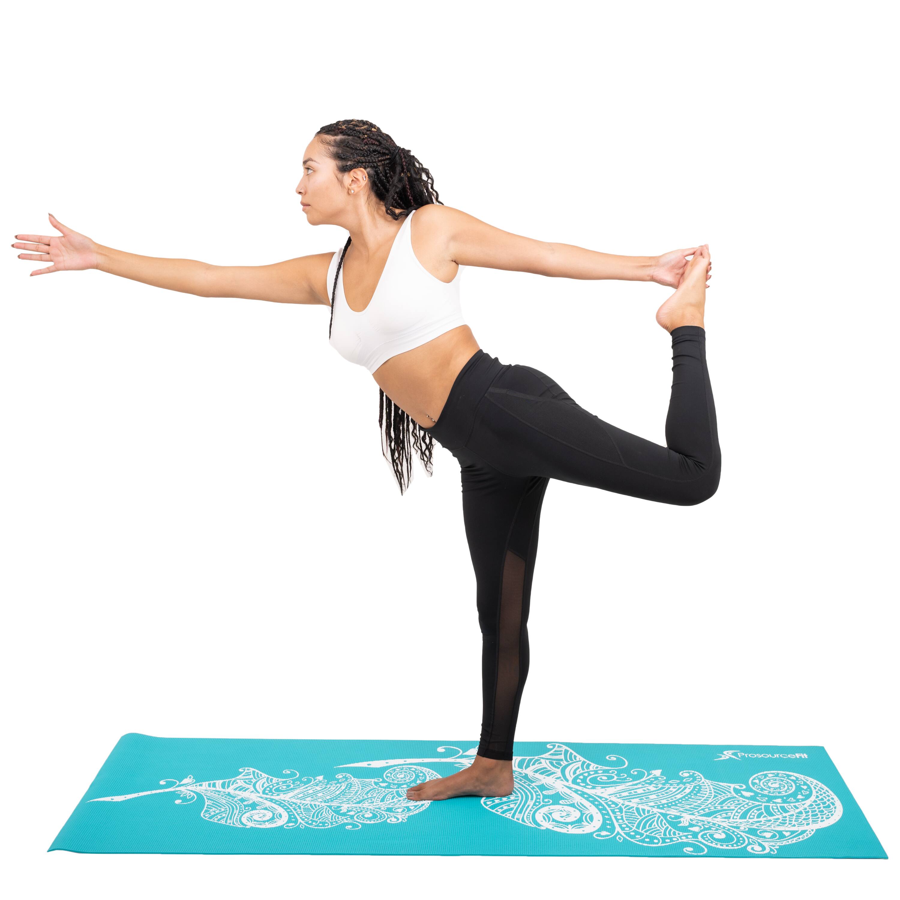 Back. ProsourceFit - ProsourceFit Printed Yoga Mat - Blue.