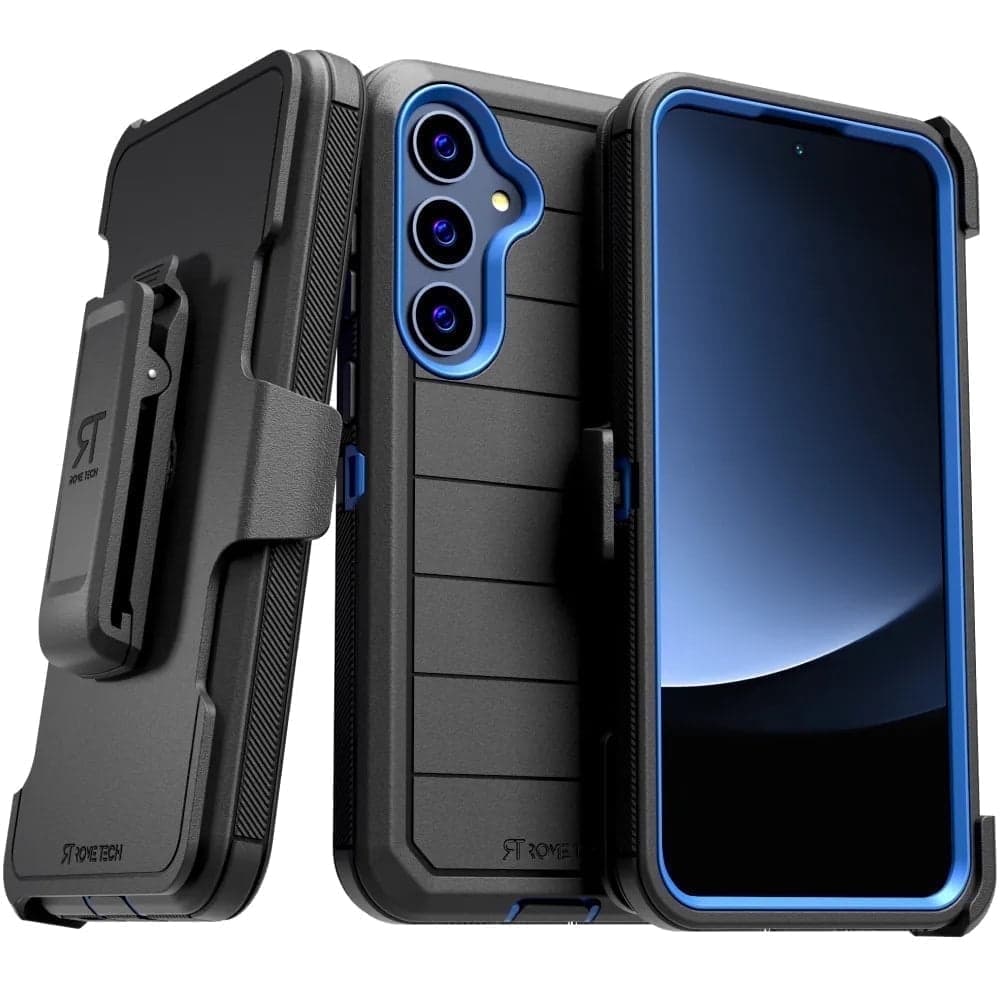 RomeTech - Defender Case for Samsung Galaxy S25 - Black / Blue