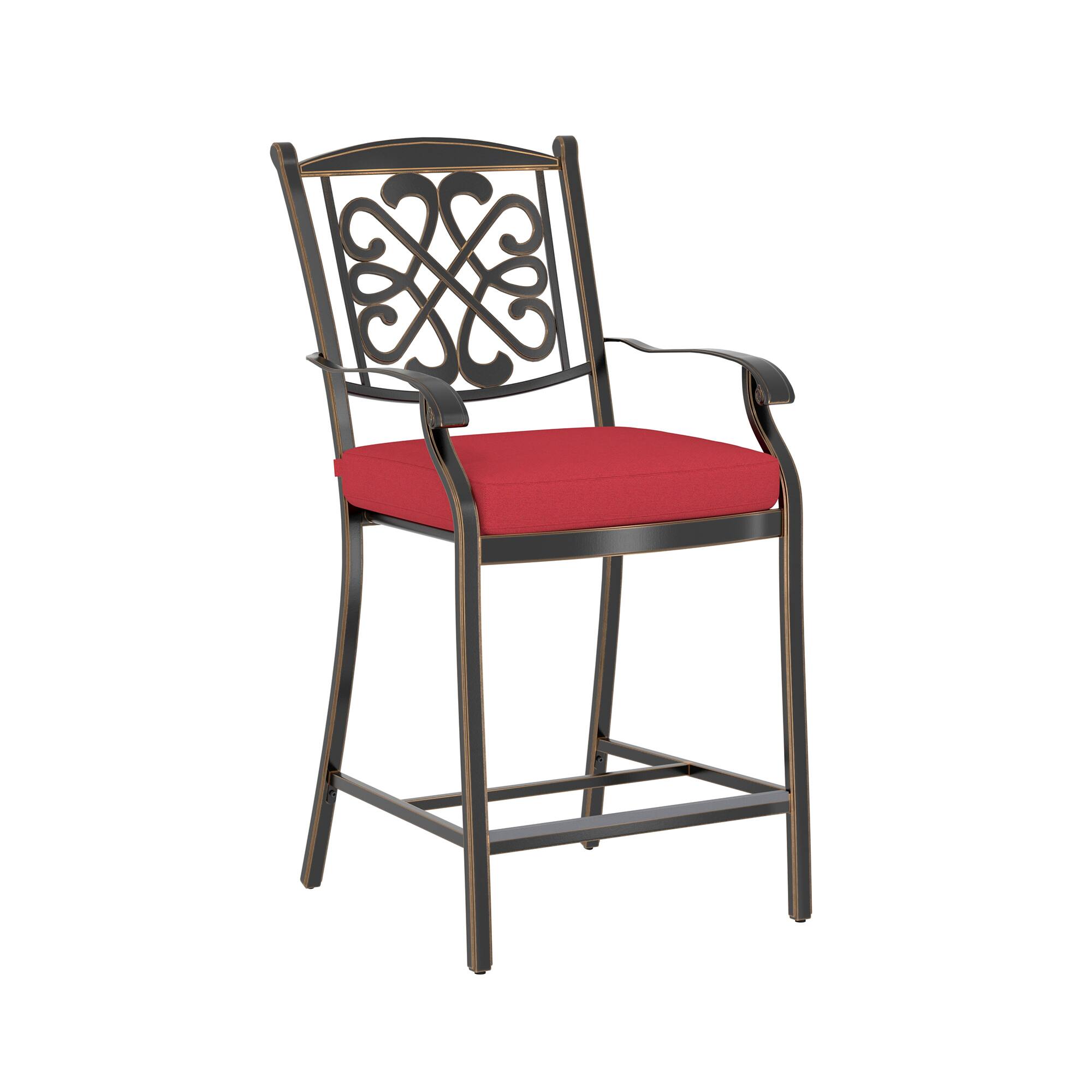 Left. Mondawe - 4-Piece Dining Bar High Chairs - Black+Red.