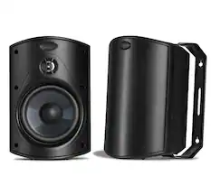 Front. Polk Audio - Atrium Series 4-1/2" Outdoor Loudspeakers (Pair) - Black.