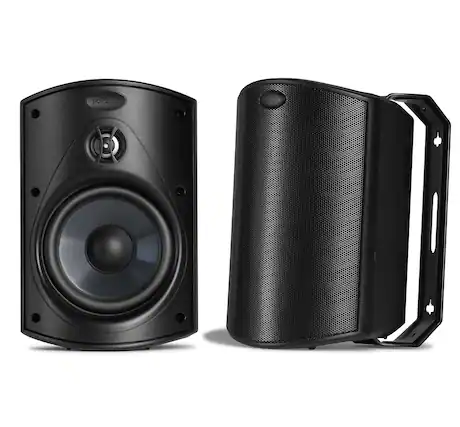 Front. Polk Audio - Atrium Series 4-1/2" Outdoor Loudspeakers (Pair) - Black.