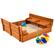 Front. Best Choice Products - Best Choice Products Large Outdoor Wooden Sandbox for Kids with Cover and Bench Seats Support up to 220 lbs - Brown - Brown.