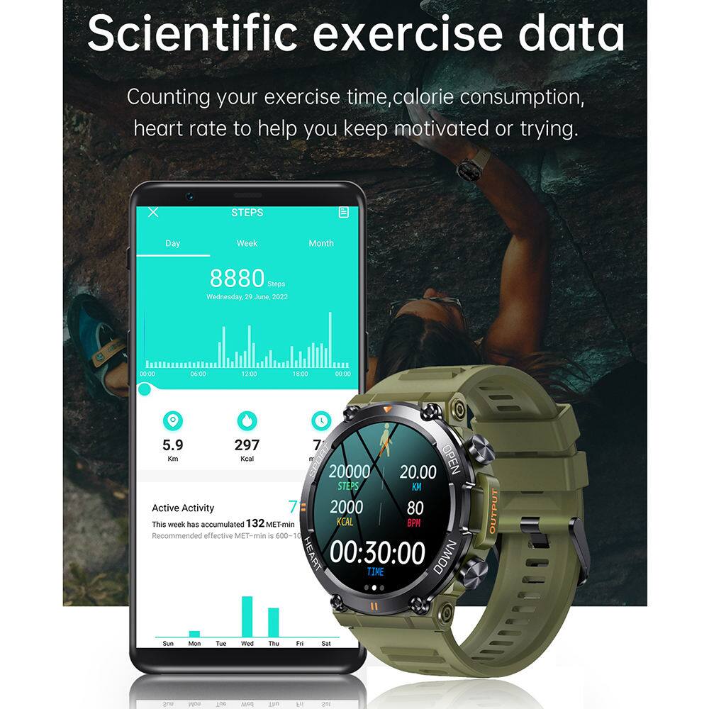 Scientific exercise data  
Counting your exercise time, calorie consumption, heart rate to help you keep motivated or trying.  

STEPS  
Day  
Week  
Month  
8880 Steps Wednesday, 29 June, 2022  

00:00  
06:00  
12:00  
18:00  
00.00  

5.9 297 7 Km Kcal OPEN 20000 20.00 STEPS  Active Activity 7 2000 80 This week has accumulated 132 MET-min KCAL BPM Recommended effective MET-min is 600-10 HEART 00:30:00 DOWN TIME  

Sun  
Mon  
Tue  
Wed  
Thu  
Fri  
Sat  
SU  
noM  
ouT  
MAR  
unT  

IPS