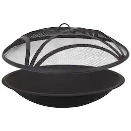 Sunnydaze - 23 in Classic Elegance Replacement Fire Pit Bowl and Spark Screen - Black