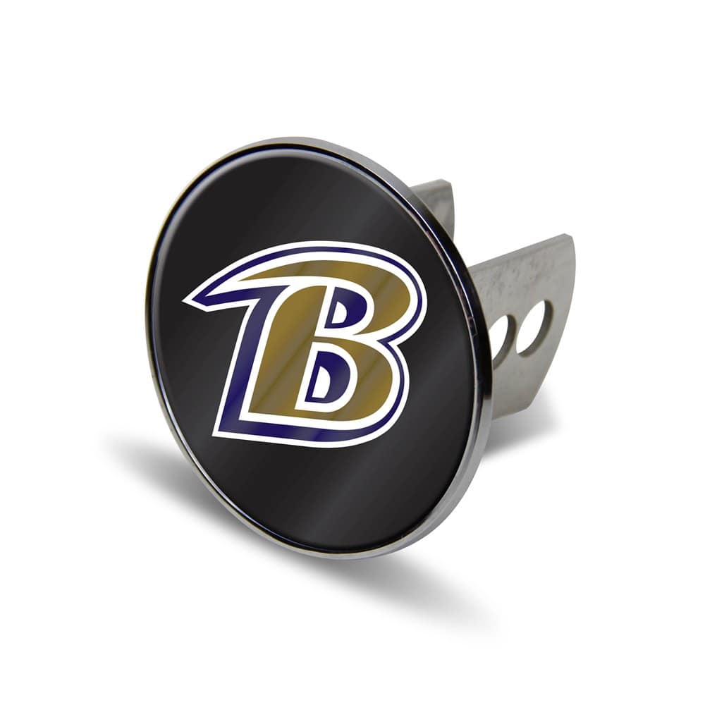 Rico Industries - Baltimore Football Ravens Heavy Duty Chrome Trailer Hitch Cover with Laser Cut Logo - Multi