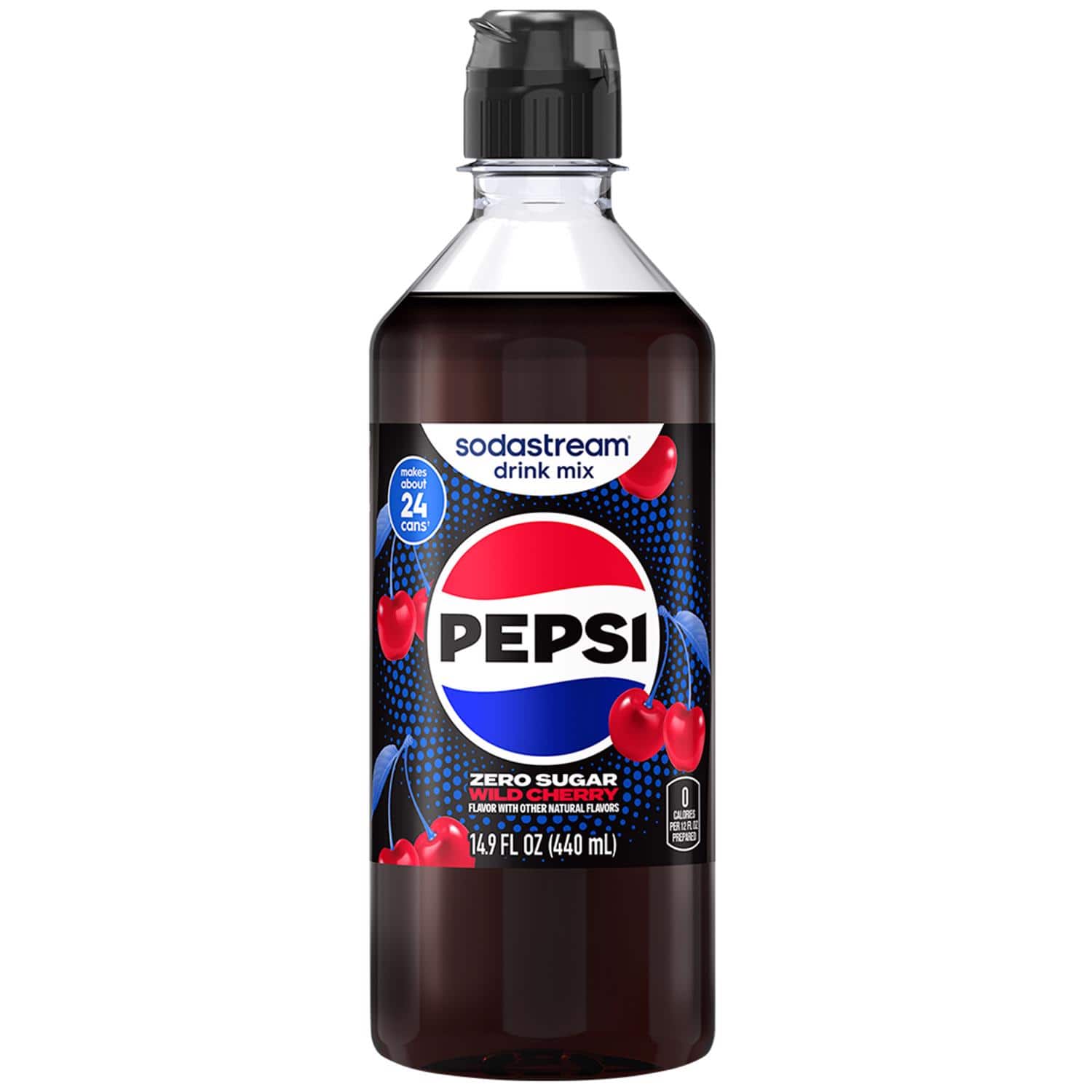 SodaStream - Pepsi Zero Sugar Cherry Soda Mix 440 ml 1 pk - Red
