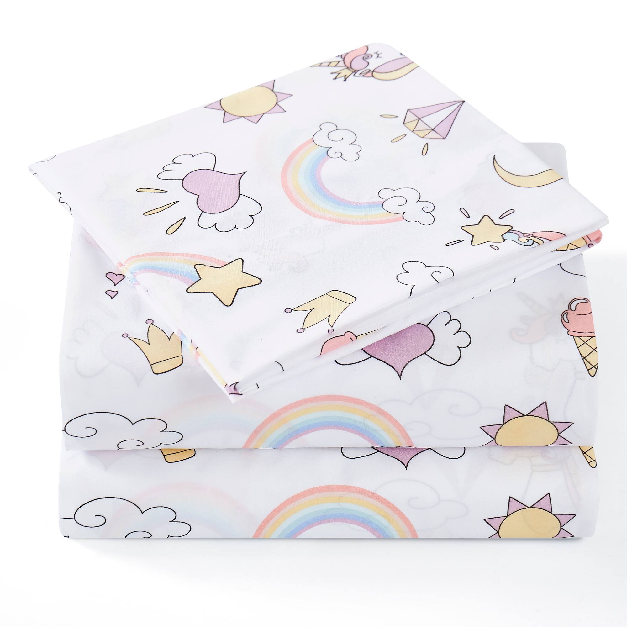Alt View 1. Sweet Home Collection - Kids' Printed Classic & Bright Ultra Soft Microfiber Sheet Sets - Twin XL - Magical Unicorns.
