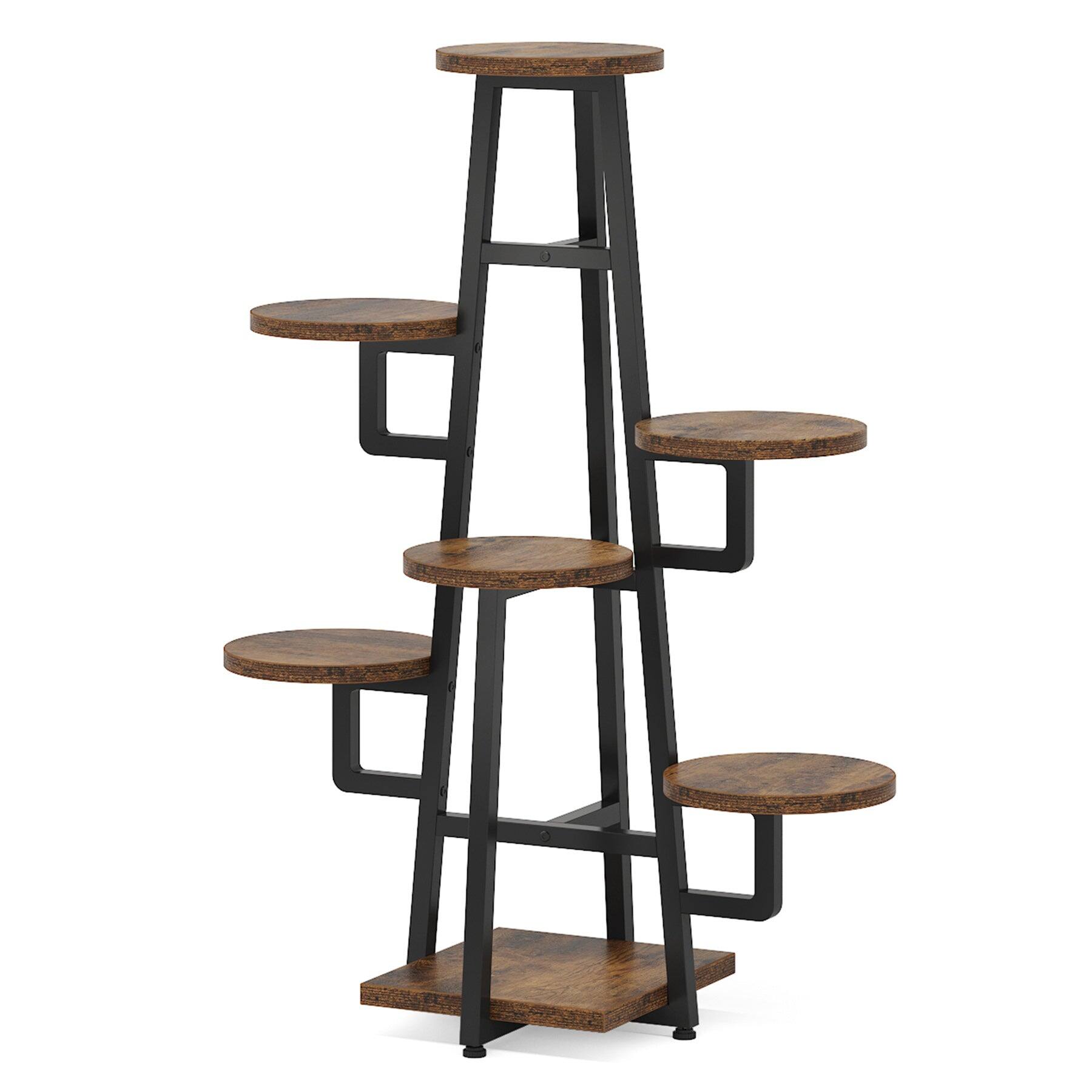 Alt View 4. Tribesigns - Office Storage Shelf, For Organizing and Displaying Items in Workspaces and Reception Areas - Brown.