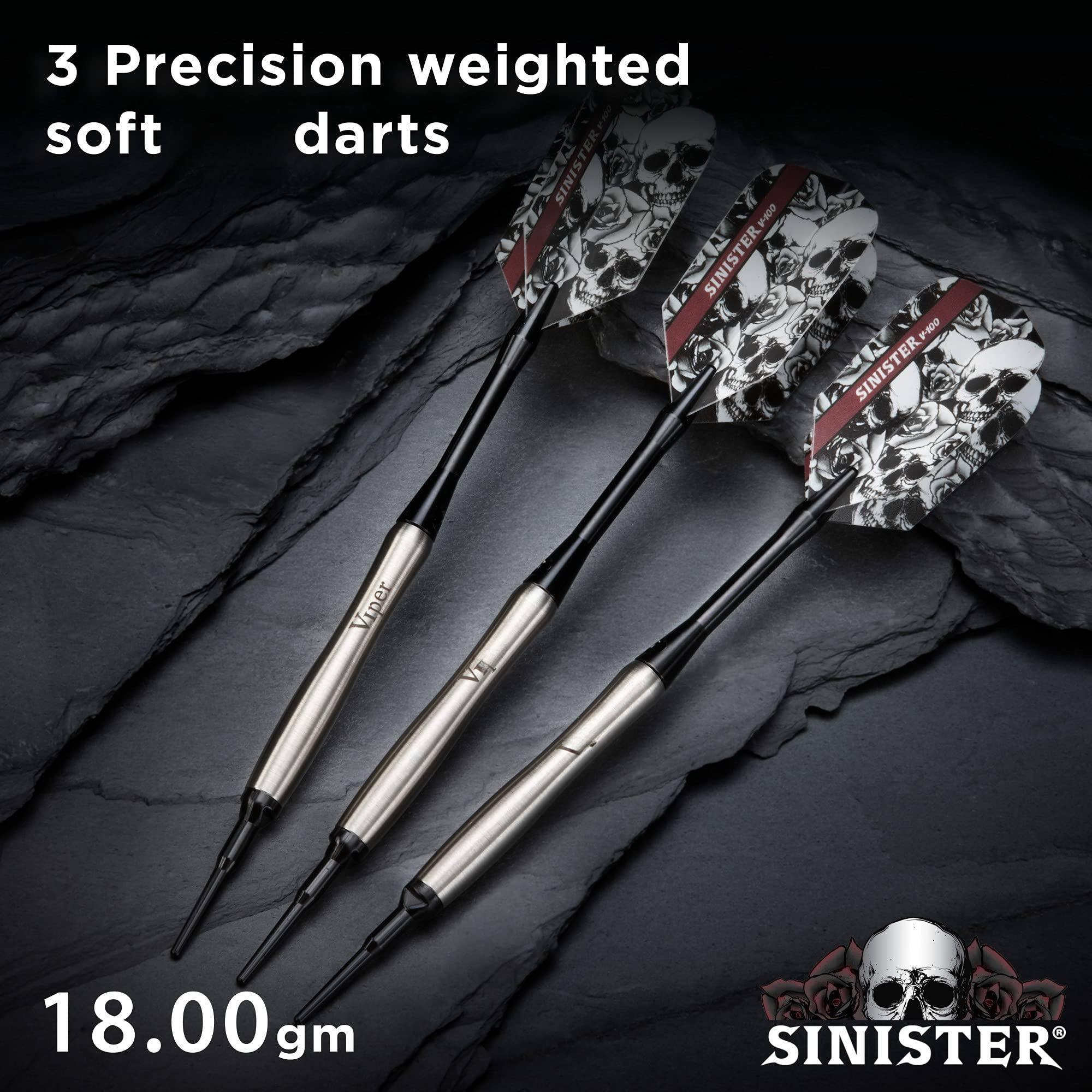 3 Precision weighted soft darts  
18.00 gm  
SINISTER