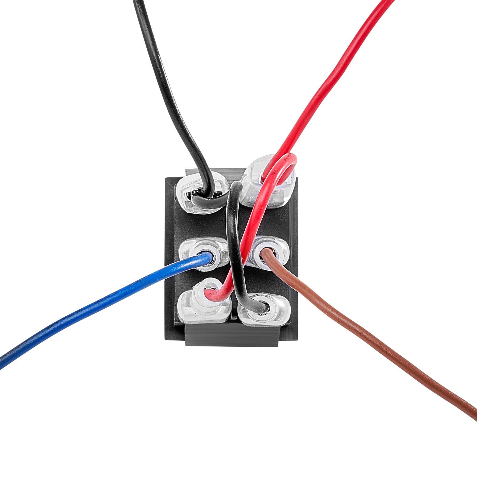 Alt View 5. VEVOR - Rocker Switch, 6 Pin Momentary DPDT Rocker Switch, 3-Position (ON)-Off-(ON) Polarity Reversing Switch AC 250V/16A - Black.