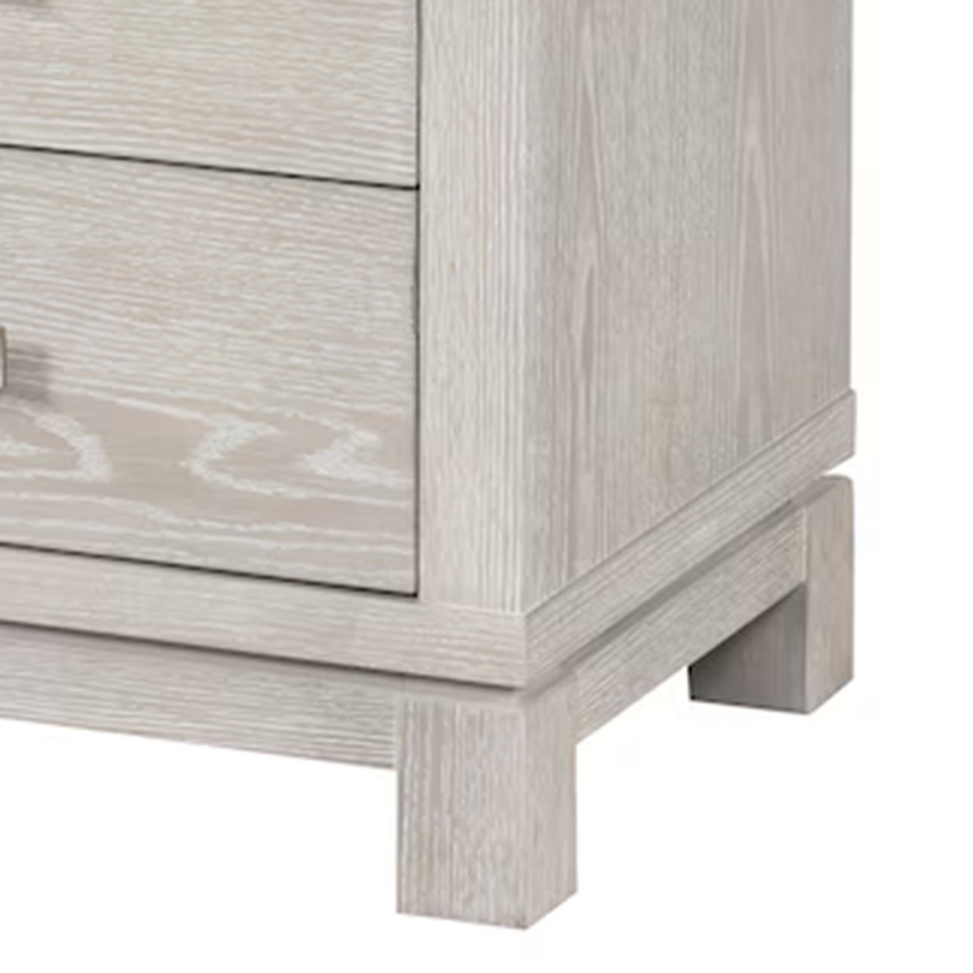 Alt View 3. Manhattan Lane - Loji Nightstand, 3 Drawers, White Marble Top, 29 Inch - Gray, White, Silver.