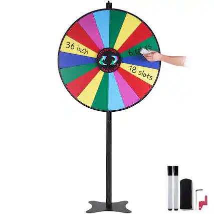 36 inch
TO WIN
SPIN TO WIN
6 colors
18 slots