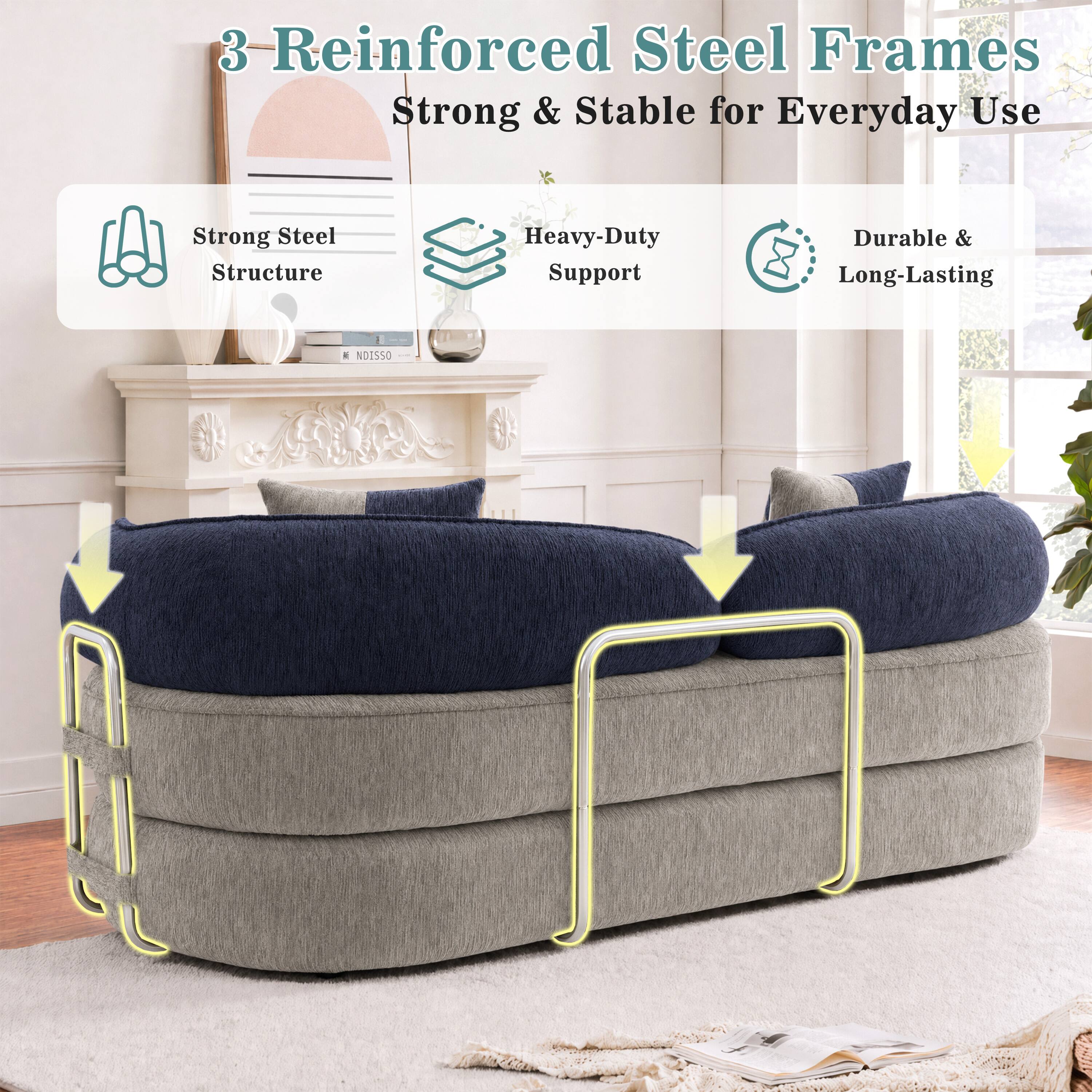 3 Reinforced Steel Frames Strong & Stable for Everyday Use

Strong Steel Structure
Heavy-Duty Support
Durable & Long-Lasting