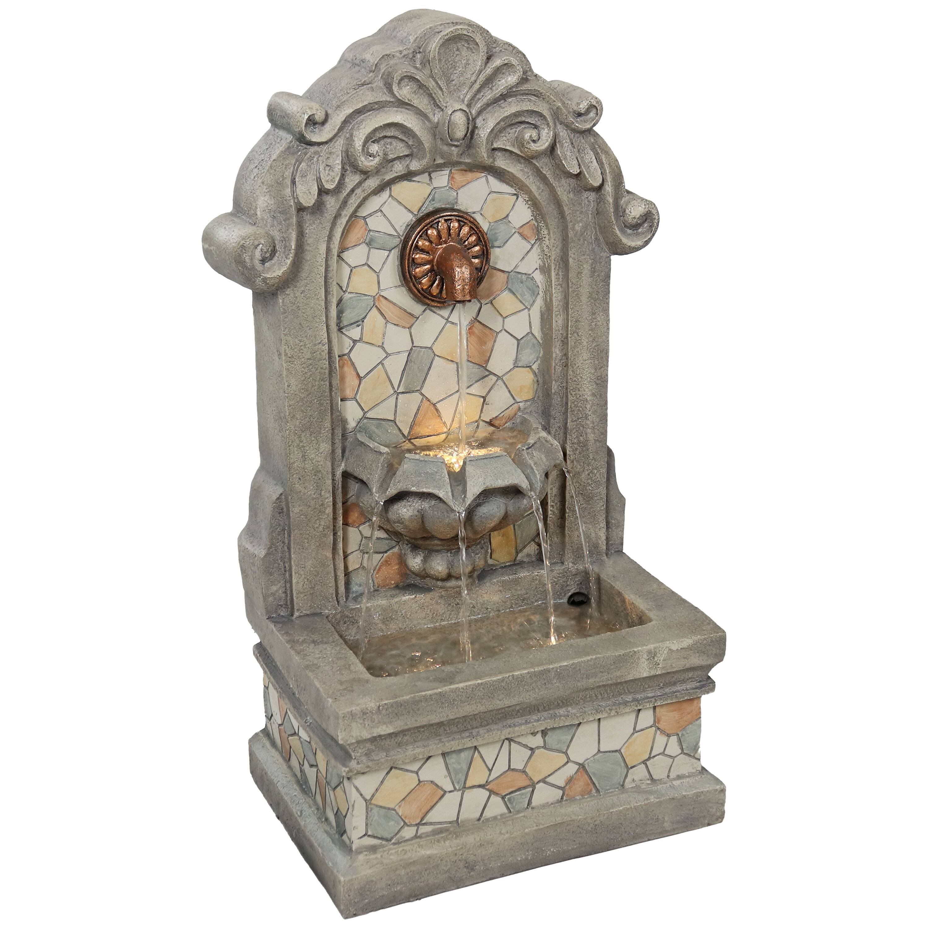 Sunnydaze - Enchanting Estate Polyresin Flat Back Outdoor Wall Fountain - Gray price history on PriceWatchPro