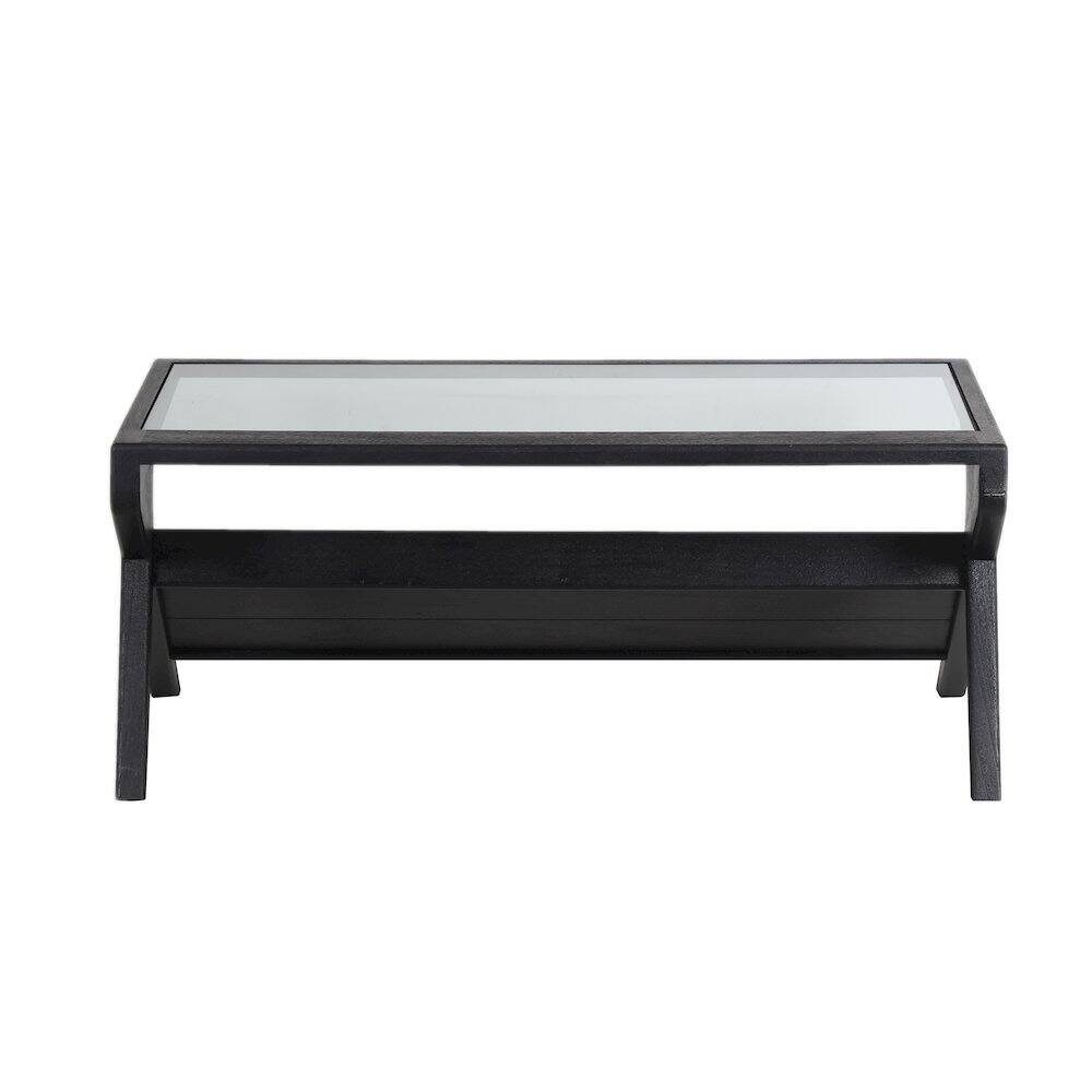 Angle. Porter Designs - Canberra Solid Mango Wood Coffee Table - Black.