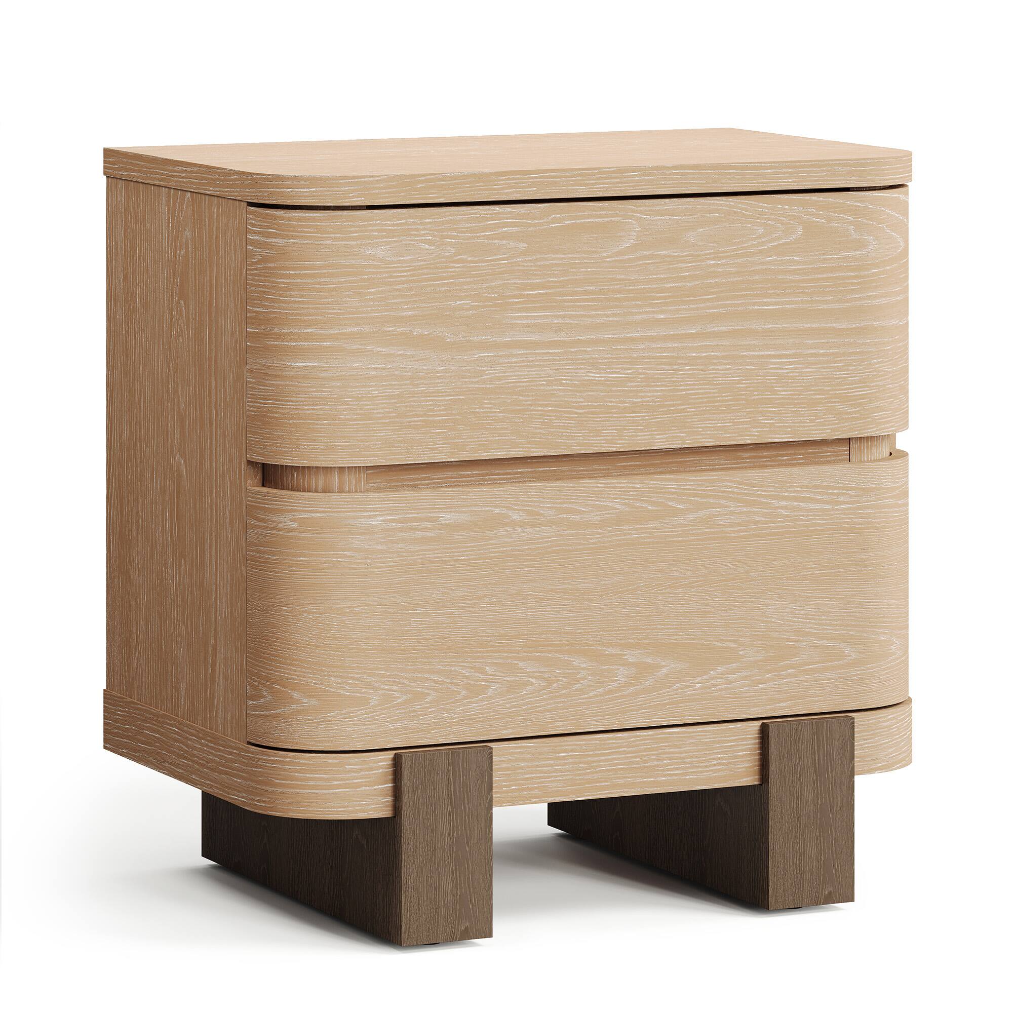 Alt View 10. ModernMate - Modern Nightstand with 2-Drawer Bedside Table End Table for Bedroom Living Room - Natural Oak.
