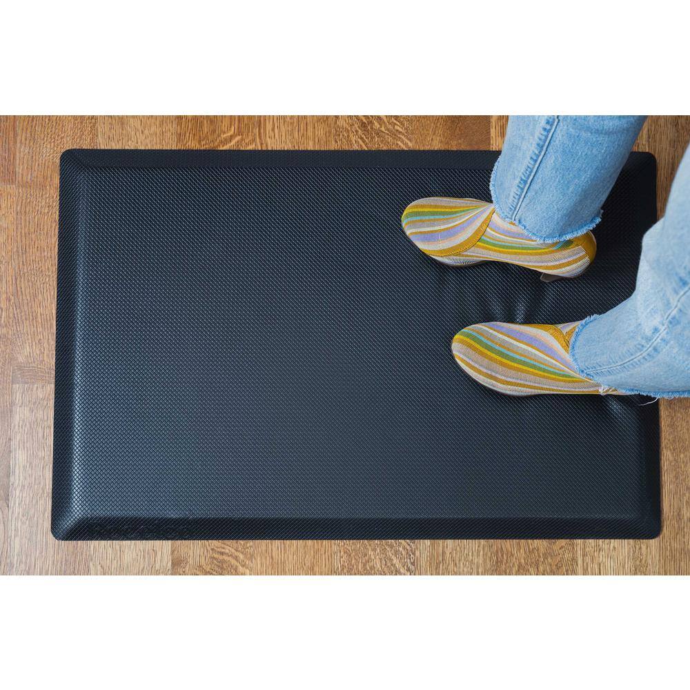 Left. Rocelco - MAFM Medium Anti Fatigue Standing Mat, 30" x 20" - Black - Black.