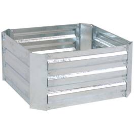 Sunnydaze - Galvanized Steel Square Raised Garden Bed - 24 in - Silver