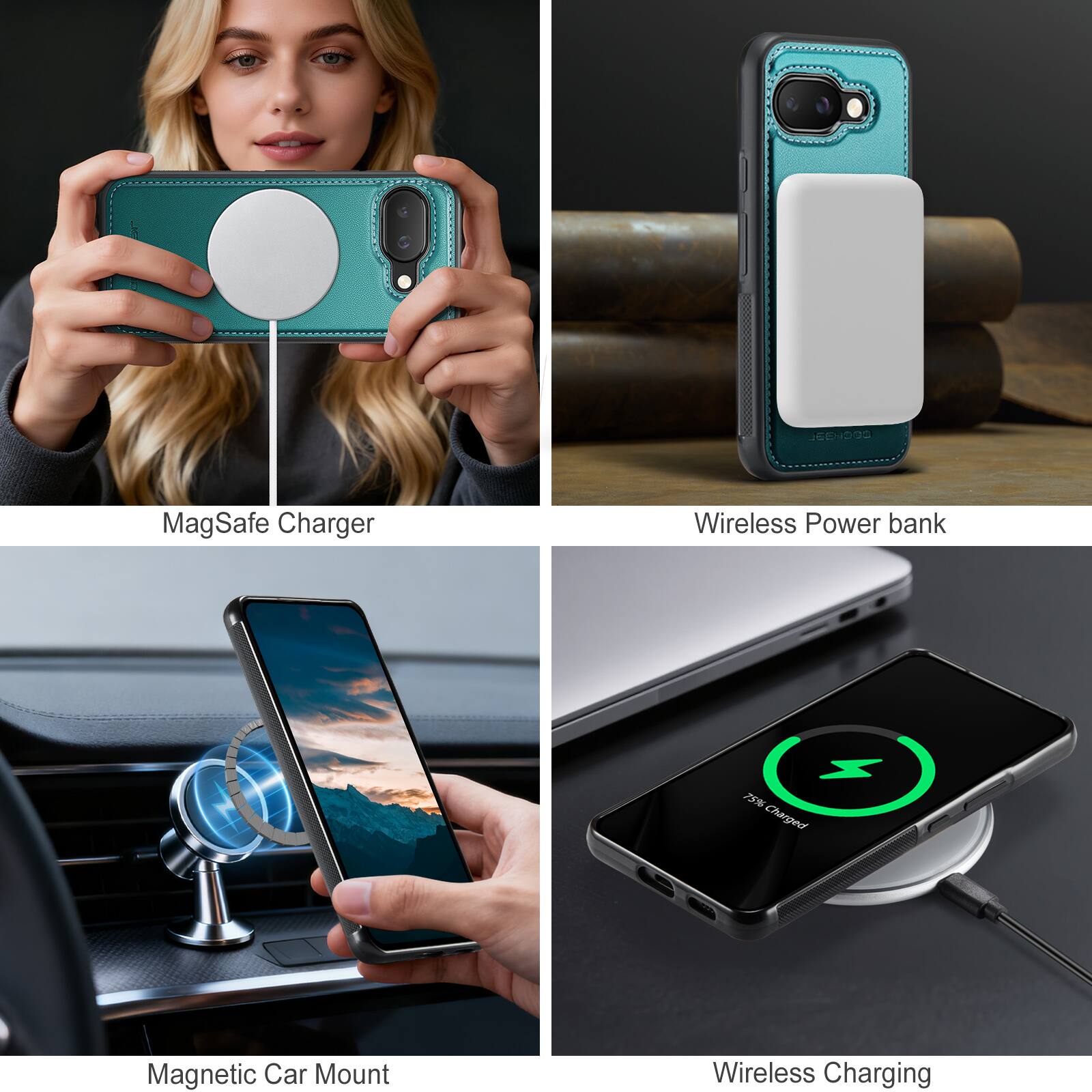 - MagSafe Charger
- Wireless Power Bank
- Magnetic Car Mount
- Wireless Charging